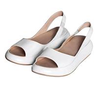 Genérico Women's Comfy Platform Sandals, Women's Comfy Flat Sandals,Arch Design Orthopedic Slippers (White,35)