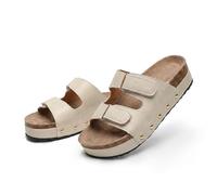 Genérico Women's Cork Platform Sandals, Flatform Slides Footbed Slippers, Fashionable Thick Soled Mats, Comfortable Dressy Summer Casual Walking Wedges, Open Toe Beach Shoes (Beige,38)