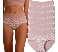 Genérico Women's Cotton Panties - 6 Pack Cute Love Print Briefs with Stretchy Waistband & Double Layer Crotch Soft Breathable Underwear (#8,M)