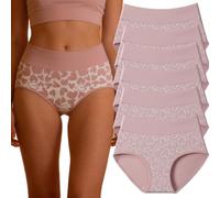 Genérico Women's Cotton Panties - 6 Pack Cute Love Print Briefs with Stretchy Waistband & Double Layer Crotch Soft Breathable Underwear (#3,5XL)