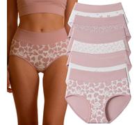 Genérico Women's Cotton Panties - 6 Pack Cute Love Print Briefs with Stretchy Waistband & Double Layer Crotch Soft Breathable Underwear (#1,XXL)