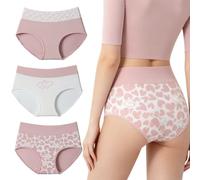 Genérico Women's Cotton Panties-Cute Love Print Briefs,Soft Breathable Stretchy High Waistband with Double Layer Crotch Underwears (FR/ES, Letras, XXL, Regular, Regular, 3D)