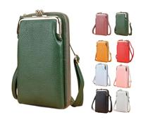 Genérico Women's Crossbody Wallet with Cell Phone Pocket Sling Cross-Body Wallet Stylish PU Leather Crossbody Phone Purse (Green)