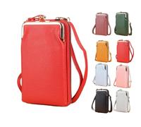 Genérico Women's Crossbody Wallet with Cell Phone Pocket Sling Cross-Body Wallet Stylish PU Leather Crossbody Phone Purse (Red)