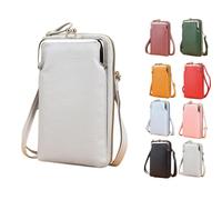 Genérico Women's Crossbody Wallet with Cell Phone Pocket Sling Cross-Body Wallet Stylish PU Leather Crossbody Phone Purse (Gray)