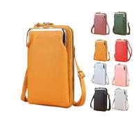 Genérico Women's Crossbody Wallet with Cell Phone Pocket Sling Cross-Body Wallet Stylish PU Leather Crossbody Phone Purse (Yellow)