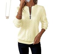 Genérico Women's Elegant Snake Print Zip-Up Sweatshirt Long Sleeve Round Neck Casual Pullover, Chikalabs Tunic for Woman (Yellow,S)