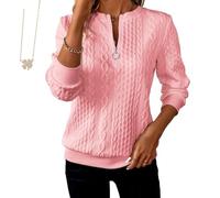 Genérico Women's Elegant Snake Print Zip-Up Sweatshirt Long Sleeve Round Neck Casual Pullover, Chikalabs Tunic for Woman (Pink,XXL)
