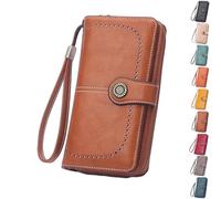 Genérico Women's Fashion Zipper Wallet, Card Holder Zipper for Women (Brown)