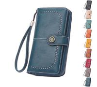 Genérico Women's Fashion Zipper Wallet, Card Holder Zipper for Women (Dark-Blue)