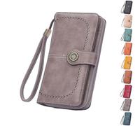 Genérico Women's Fashion Zipper Wallet, Card Holder Zipper for Women (Grey)