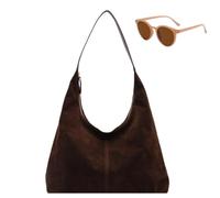 Genérico Women's Faux Suede Handbags, Large Capacity Casual Hobo Shoulder Bag, Vintage Slouchy Tote Bags for Travel Office Work