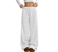 Genérico Women's Fleece Pajama Pants Soft Fluffy Sleepwear with Drawstring Waist for Cozy Nights & Lounge,cozy pajama bottoms (white, XL)