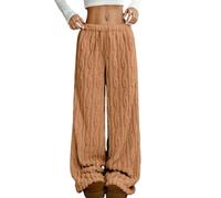Genérico Women's Fleece Pajama Pants Soft Fluffy Sleepwear with Drawstring Waist for Cozy Nights & Lounge,cozy pajama bottoms (camel, S)