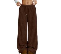 Genérico Women's Fleece Pajama Pants Soft Fluffy Sleepwear with Drawstring Waist for Cozy Nights & Lounge,cozy pajama bottoms (coffee, L)