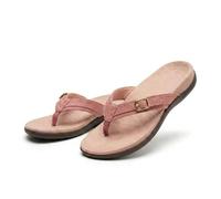 Genérico Women's Flip Flops Casual Summer Sandals, Walking Beach Shoes with Arch Support Orthotic for Flat Feet,Orthopedic Heel Pain Relief. (Pink,43)