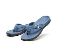 Genérico Women's Flip Flops Casual Summer Sandals, Walking Beach Shoes with Arch Support Orthotic for Flat Feet,Orthopedic Heel Pain Relief. (Dark Blue,43)