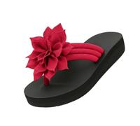 Genérico Women's Flip Flops Sandals 2026 Floral Orthopedic Arch Support Thong Sandals Non-Slip Lightweight Beach Flat Sandals Dressy Boho Summer Vacation Walking Shoes Wide Width (red,40)