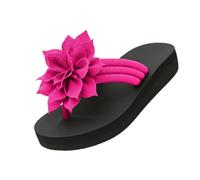 Genérico Women's Flip Flops Sandals 2026 Floral Orthopedic Arch Support Thong Sandals Non-Slip Lightweight Beach Flat Sandals Dressy Boho Summer Vacation Walking Shoes Wide Width (hot red,38)