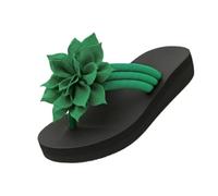 Genérico Women's Flip Flops Sandals 2026 Floral Orthopedic Arch Support Thong Sandals Non-Slip Lightweight Beach Flat Sandals Dressy Boho Summer Vacation Walking Shoes Wide Width (green,43)