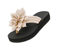 Genérico Women's Flip Flops Sandals 2026 Floral Orthopedic Arch Support Thong Sandals Non-Slip Lightweight Beach Flat Sandals Dressy Boho Summer Vacation Walking Shoes Wide Width (beige,36)