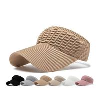 Genérico Women's High Ponytail Sun Visor Hat, Lightweight Open-Top Breathable UV-Protection, for Running Hiking Beach (Khaki)