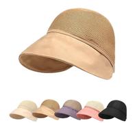 Genérico Women's Large Brim Sun Hat UPF 50+ UV Sun Protective Beach Visor Hat Adjustable Breathable for Beach, Gardening & Travel (Khaki)