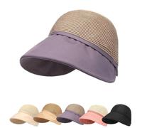Genérico Women's Large Brim Sun Hat UPF 50+ UV Sun Protective Beach Visor Hat Adjustable Breathable for Beach, Gardening & Travel (Purple)