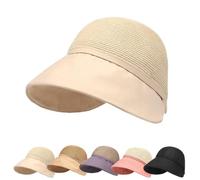 Genérico Women's Large Brim Sun Hat UPF 50+ UV Sun Protective Beach Visor Hat Adjustable Breathable for Beach, Gardening & Travel (Beige)