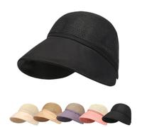 Genérico Women's Large Brim Sun Hat UPF 50+ UV Sun Protective Beach Visor Hat Adjustable Breathable for Beach, Gardening & Travel (Black)