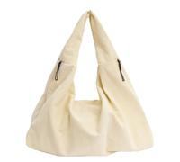 Genérico Women's Large Capacity Corduroy Handbag, Solid Color Casual Shoulder Bag, Soft Fabric Daily Carryall Purse (Cream colour)