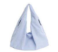 Genérico Women's Large Capacity Corduroy Handbag, Solid Color Casual Shoulder Bag, Soft Fabric Daily Carryall Purse (Light blue)