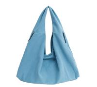 Genérico Women's Large Capacity Corduroy Handbag, Solid Color Casual Shoulder Bag, Soft Fabric Daily Carryall Purse (Lake blue)