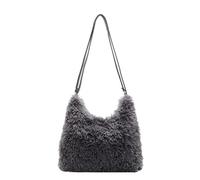 Genérico Women's Large Capacity Fluffy Tote Bag,Winter Fall Warm Backpack,Cozy Fuzzys Plush Handbag for Daily Use Shopping (Grey)