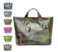 Genérico Women's Letters Print Tote Bag, Large PVC Tote Bag for Women, Stylish Waterproof Cheetah Print Clear Work Bags (B-1)