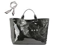 Genérico Women's Letters Print Tote Bag, New PVC Large Kraft Paper Tote Bags for Women, Fashion Retro Totebag (B)