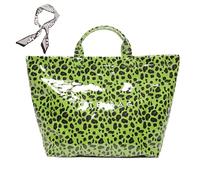 Genérico Women's Letters Print Tote Bag, New PVC Large Kraft Paper Tote Bags for Women, Fashion Retro Totebag (P)