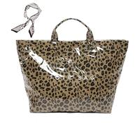 Genérico Women's Letters Print Tote Bag, New PVC Large Kraft Paper Tote Bags for Women, Fashion Retro Totebag (O)