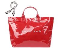 Genérico Women's Letters Print Tote Bag, New PVC Large Kraft Paper Tote Bags for Women, Fashion Retro Totebag (J)