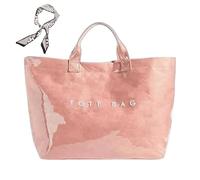 Genérico Women's Letters Print Tote Bag,PVC Trendy Tote for Women,Trendy Plastic Tote Bag,Clear Hobo Handbag (H)