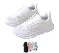 Genérico Women's Luxurious Orthopedic Sneakers, Orthopedic Sneakers for Women, Arch Support Hollow Breathable Mesh Shoes (White,33 2/3)