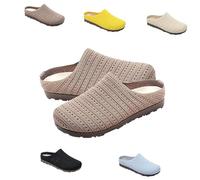 Genérico Women's Mesh Textured Flat Sandals Indoor Home's One-Step Comfortable Non-Slip and Breathable Indoor/Outdoor Slip-On Slippers 2025 New Summer Outdoor French Retro Sandals (Khaki, 37)