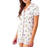 Genérico Women's Monkey Print Pajamas, Monkey Pajamas Pjs Shorts Sets, Womens Pajamas Set Shorts Button Down. (Birthday,Small)