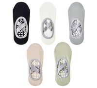 Genérico Women's No-Show Socks for Pilates & Workout - Non-Slip Silicone Grip, Breathable & Moisture for Yoga/Dance/Indoor Activities (5Pair-A,Talla única)