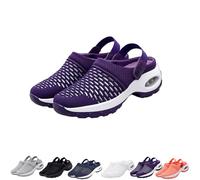 Genérico Women's Orthopedic Clogs with Air Cushion Support to Reduce Back and Knee Pressure Slippers Sandals Slip on Stretch Wide Width Arch Mules Summer Mesh Sneaker (Purple,36)