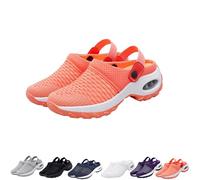 Genérico Women's Orthopedic Clogs with Air Cushion Support to Reduce Back and Knee Pressure Slippers Sandals Slip on Stretch Wide Width Arch Mules Summer Mesh Sneaker (Orange,41)