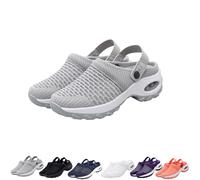 Genérico Women's Orthopedic Clogs with Air Cushion Support to Reduce Back and Knee Pressure Slippers Sandals Slip on Stretch Wide Width Arch Mules Summer Mesh Sneaker (Gray,39)