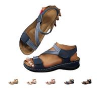 Genérico Womens Orthopedic Wedge Sandals 2026 Arch Support Wide Width Adjustable Ankle Strap Hook & Loop Open Toe Platform Comfortable Walking Casual Dressy Summer Beach Shoes (blue,38)