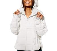 Genérico Women's Oversized Hooded Puffer Jacket, Quilted Jacket for Women, Pullover Puffer jacket womens, Quilted Puffer Pullover women (White,3XL)