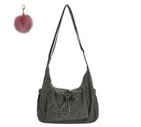 Genérico Women's Plaid Casual Shoulder Bag,Lightweight Soft Checkered Crossbody Bag,Trendy Large Capacity Canvas Zipper Handbag